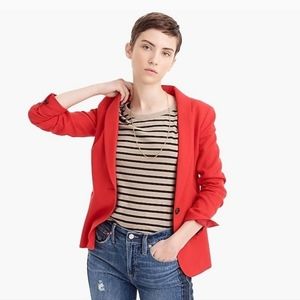 J Crew Tall Red Wool Parke Work Blazer Jacket Sz 14T